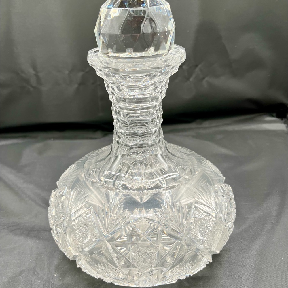 Vintage American Brilliant Cut Crystal By J. Hoare Decanter